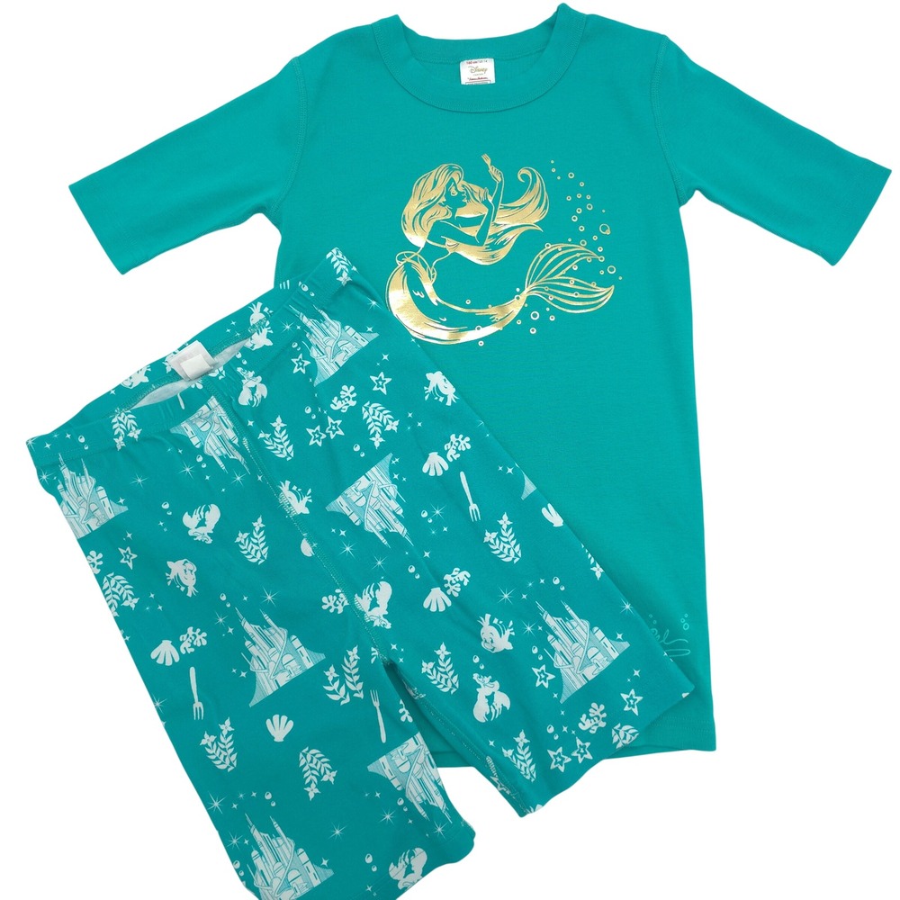 Hanna Andersson Disney Ariel Little Mermaid PJs Short Set Size Girl's 14